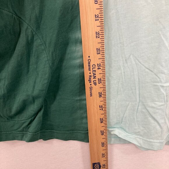 LOGO Lori Goldstein size 1X Blue Ombre Stretch Knit Pocket Relaxed Blouse - Picture 6 of 10